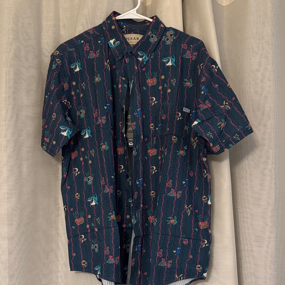 RSVLTS Dark Blue Patterned Button Down Shirt. See… - image 1